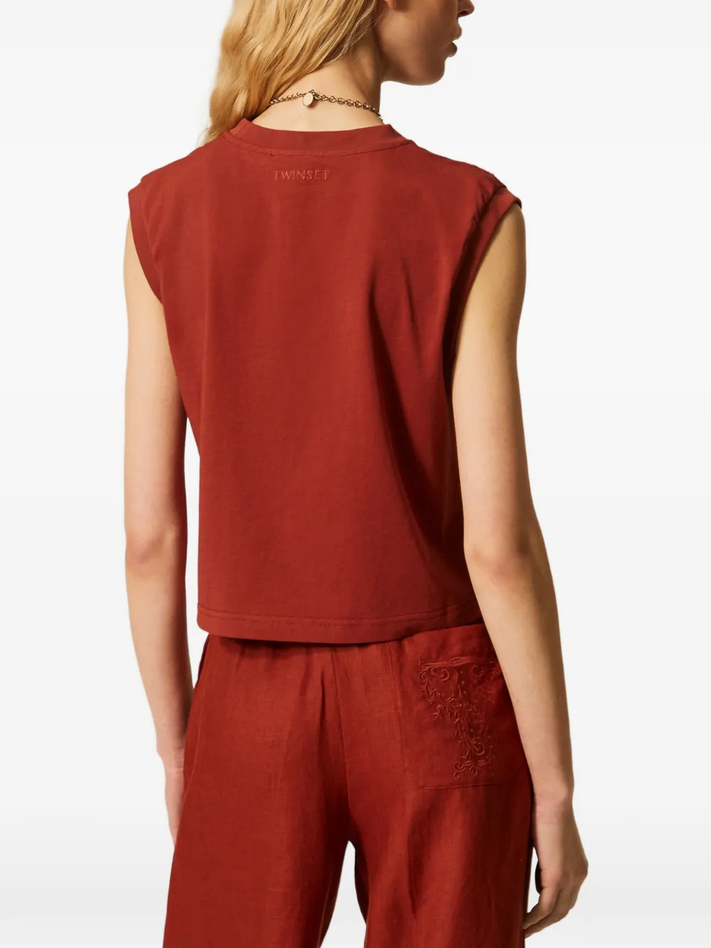 TWINSET Top van kant Bruin