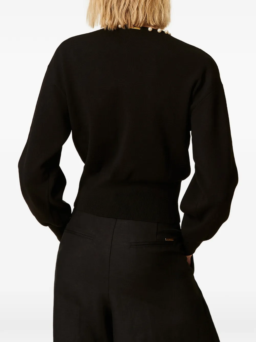 TWINSET Vest verfraaid met parels Zwart