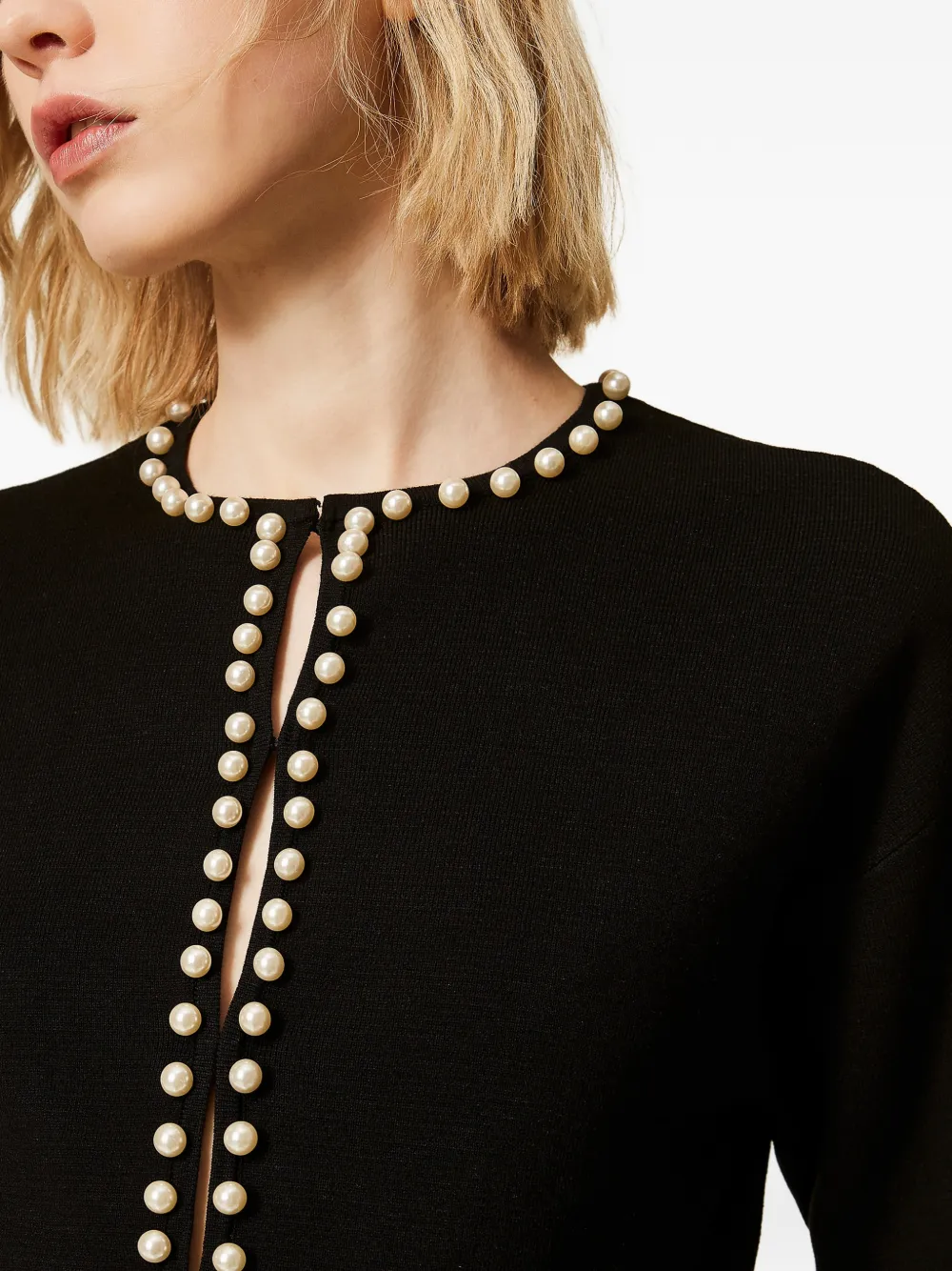TWINSET Vest verfraaid met parels Zwart