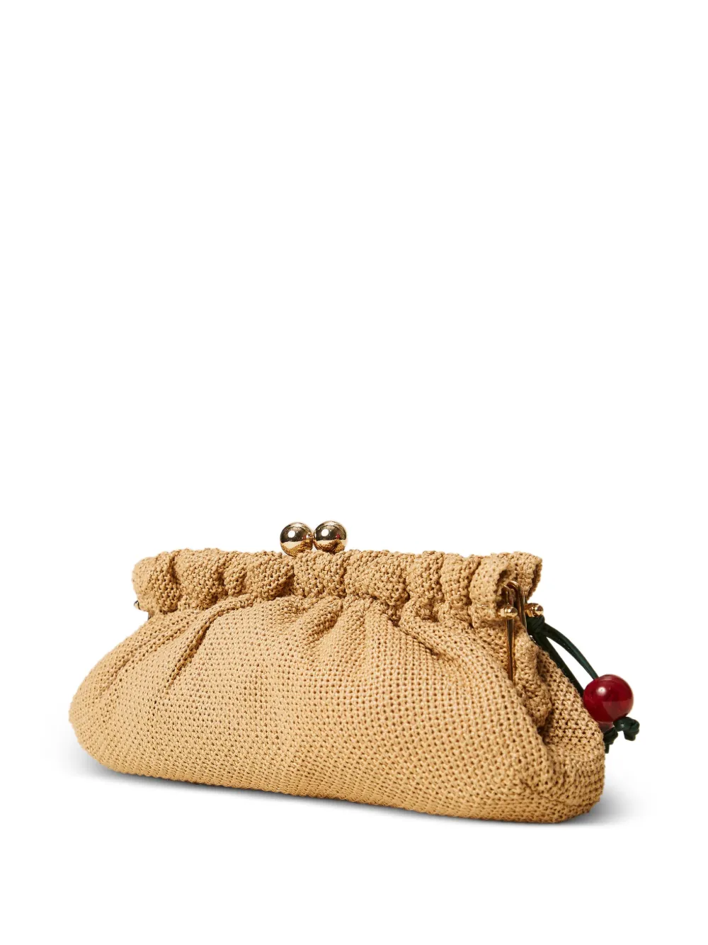  Twinset Cherry-charm Embellished Clucth Bag - Neutrals 