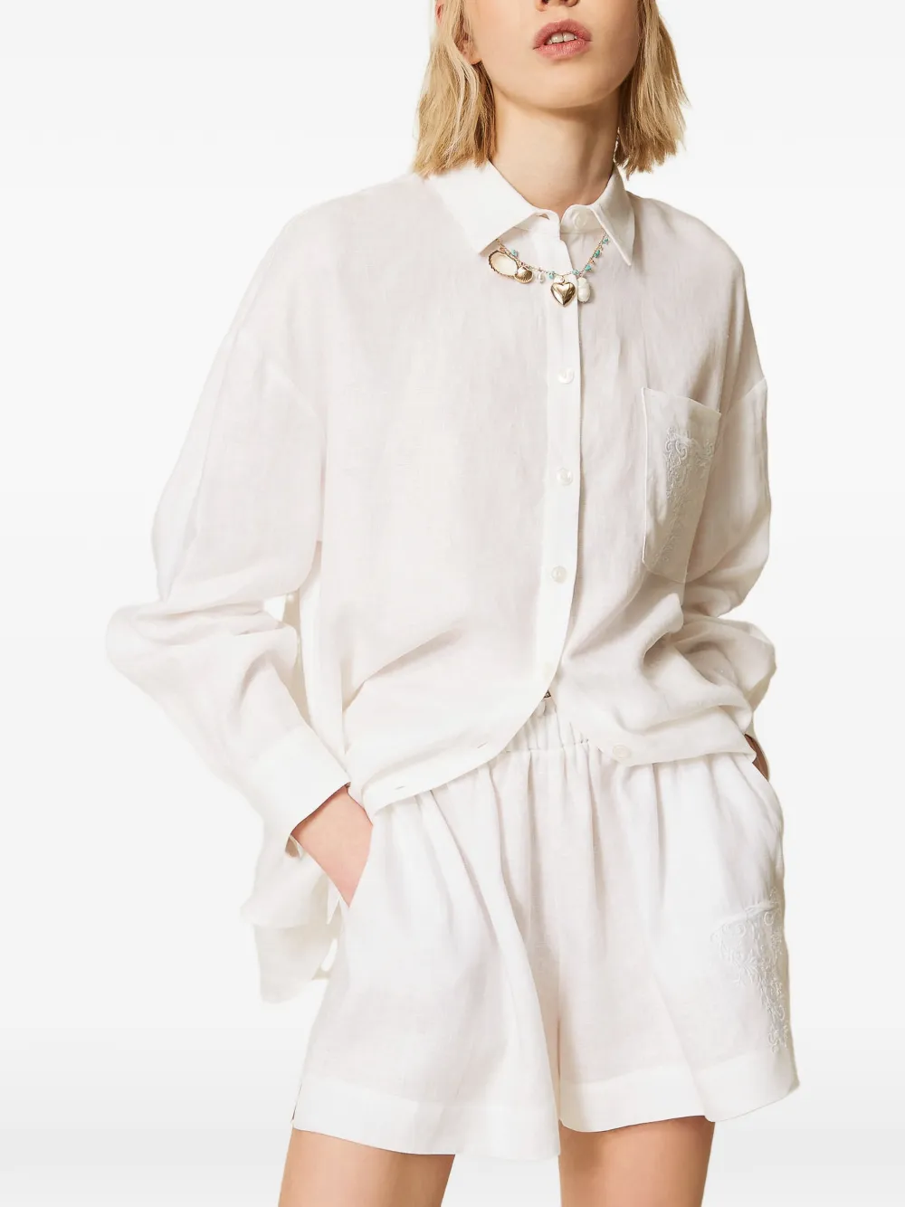  Twinset Elastic-waistband Shorts - White 