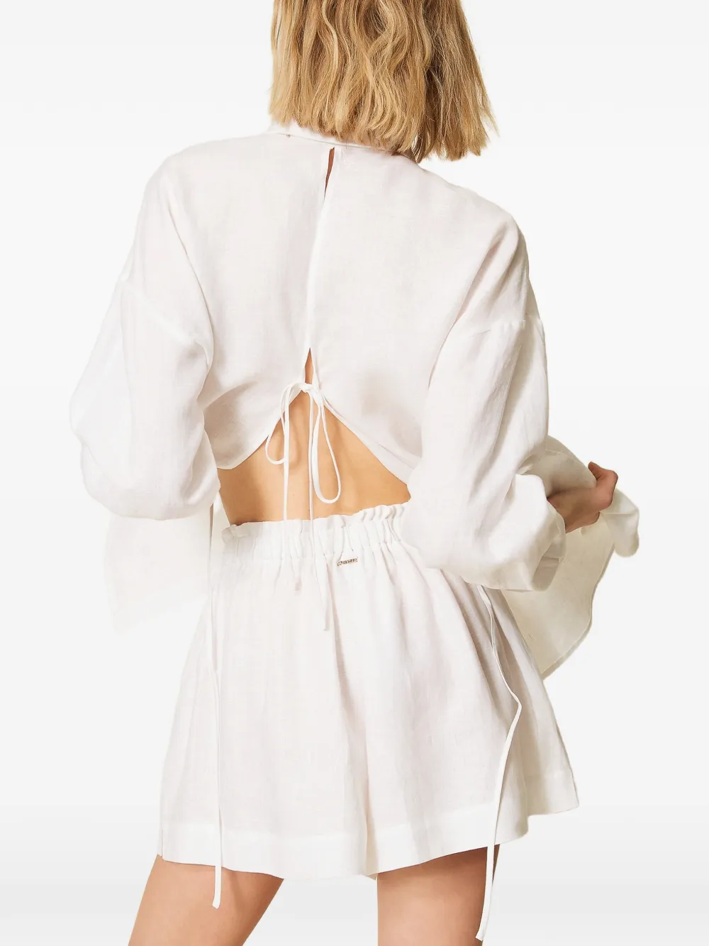 TWINSET Shorts met elastische tailleband Wit
