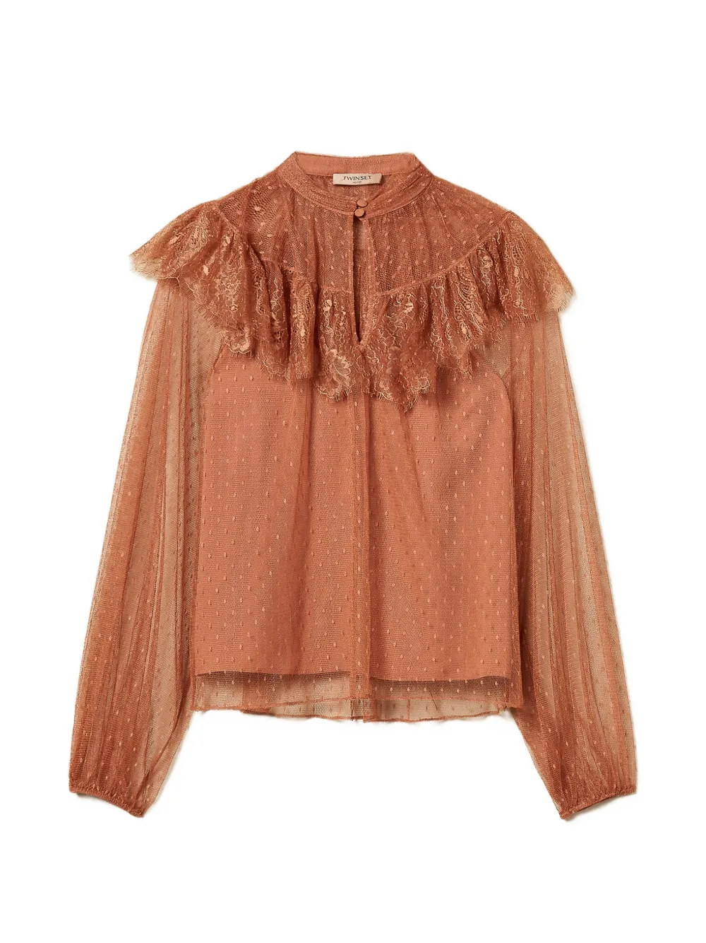 TWINSET tulle blouse - Marrone