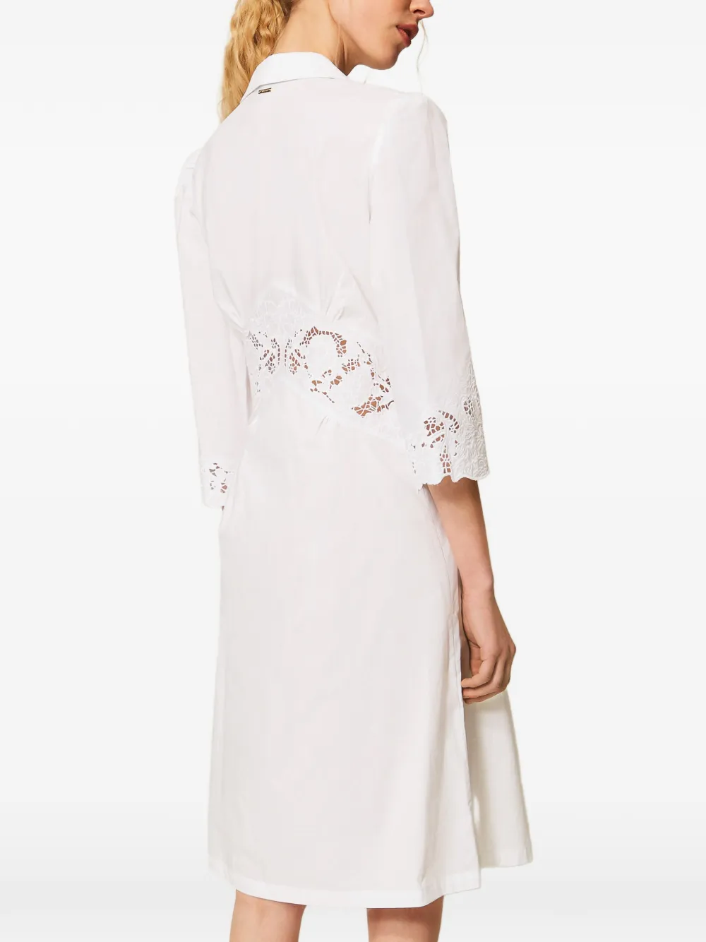 TWINSET Midi-blousejurk met kant Wit