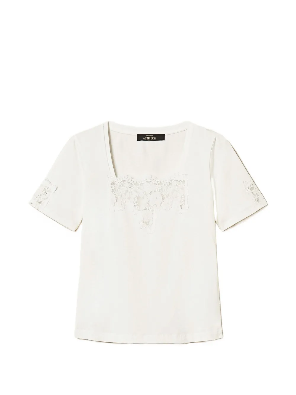 TWINSET lace-detail T-shirt - Bianco