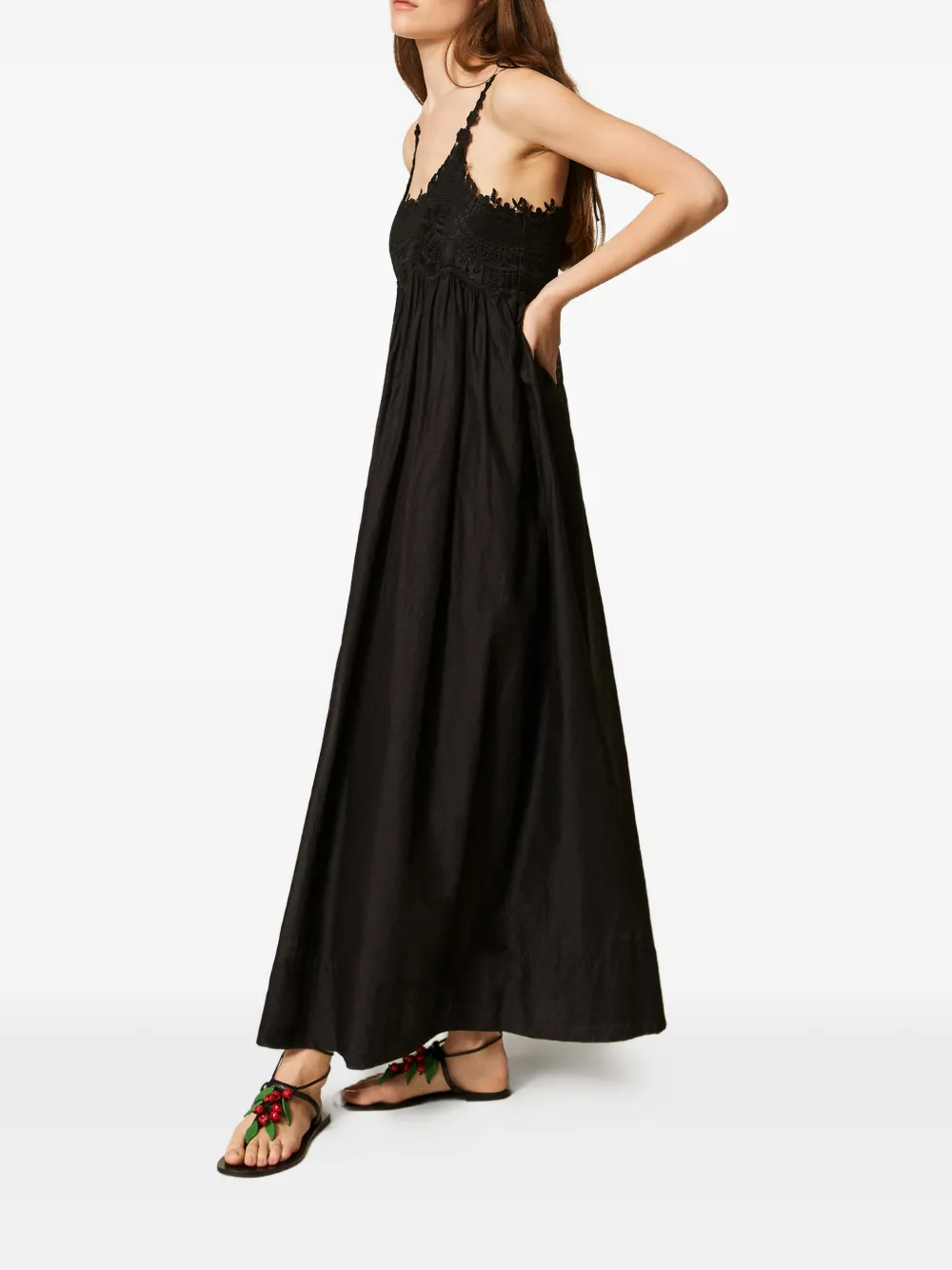 TWINSET Maxi-jurk van kant Zwart