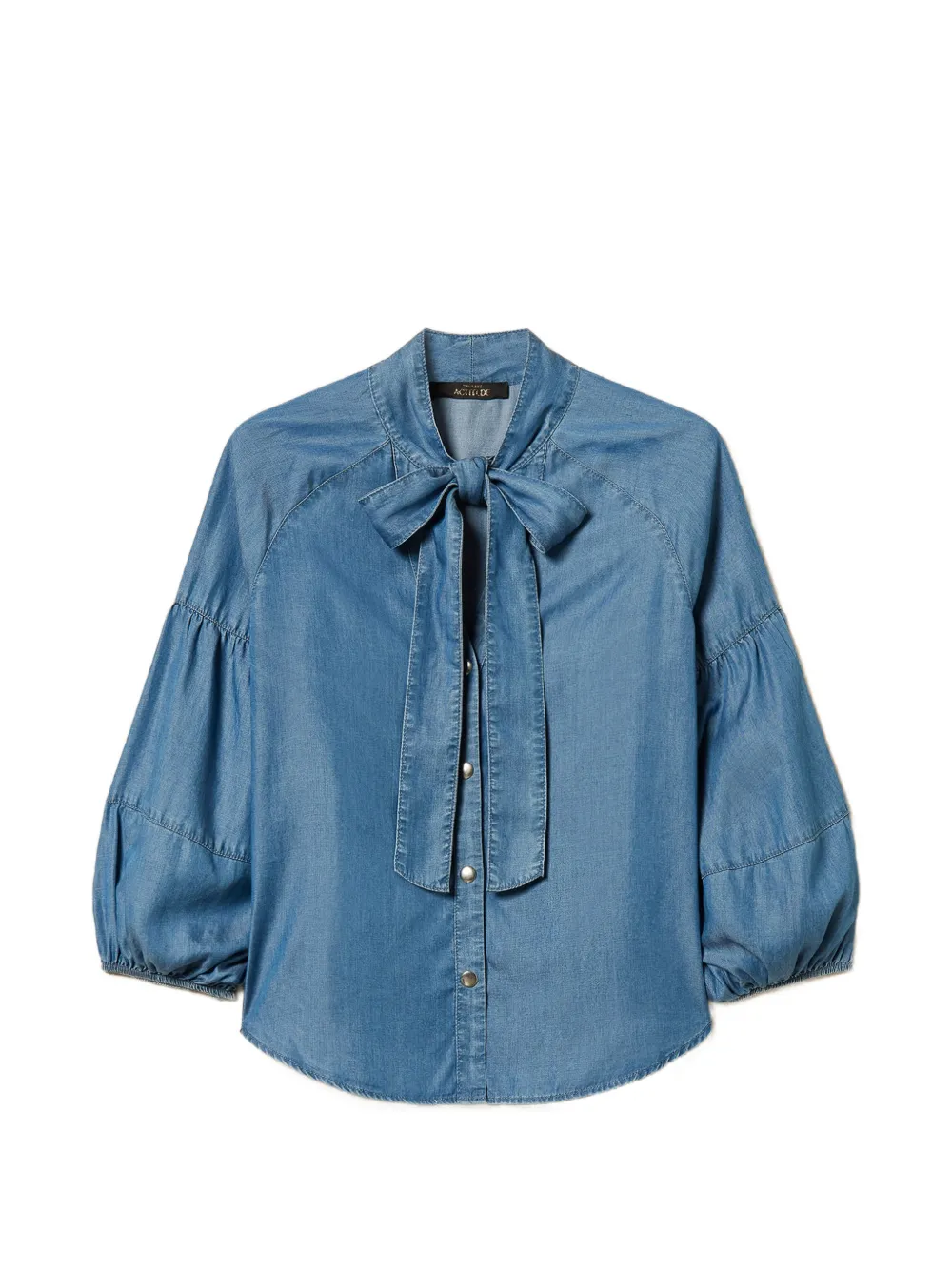 TWINSET Camicia denim con maniche a palloncino - Blu