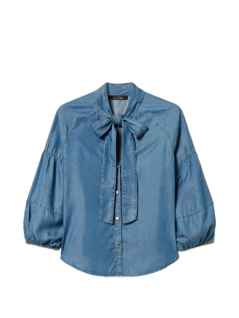 TWINSET balloon-sleeved denim shirt