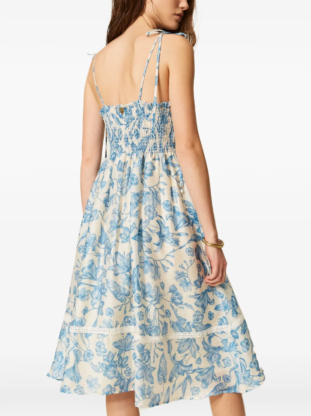 TWINSET Midi-jurk met bloemenprint Beige