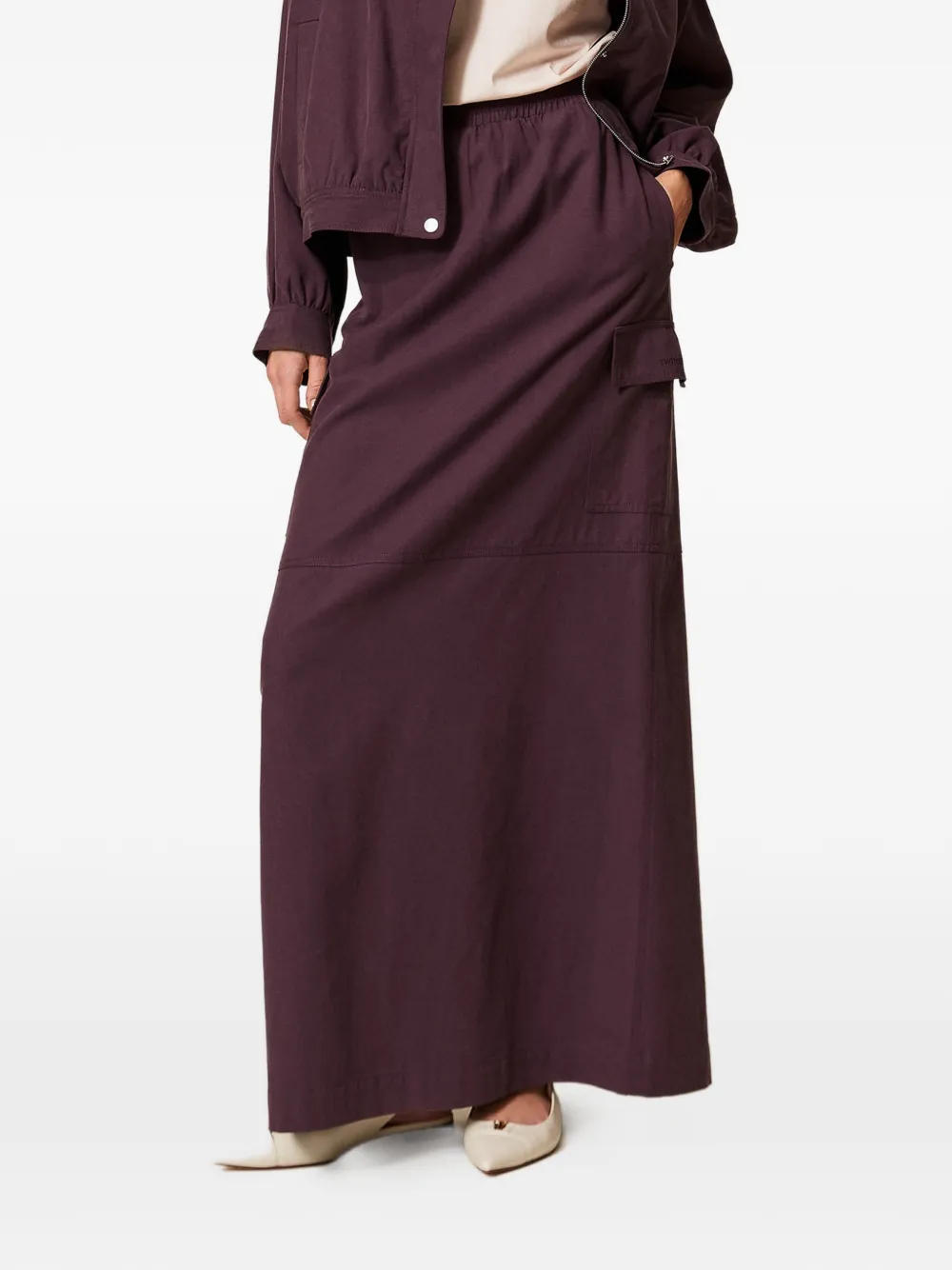 TWINSET Lyocell en katoenen maxi-rok Paars
