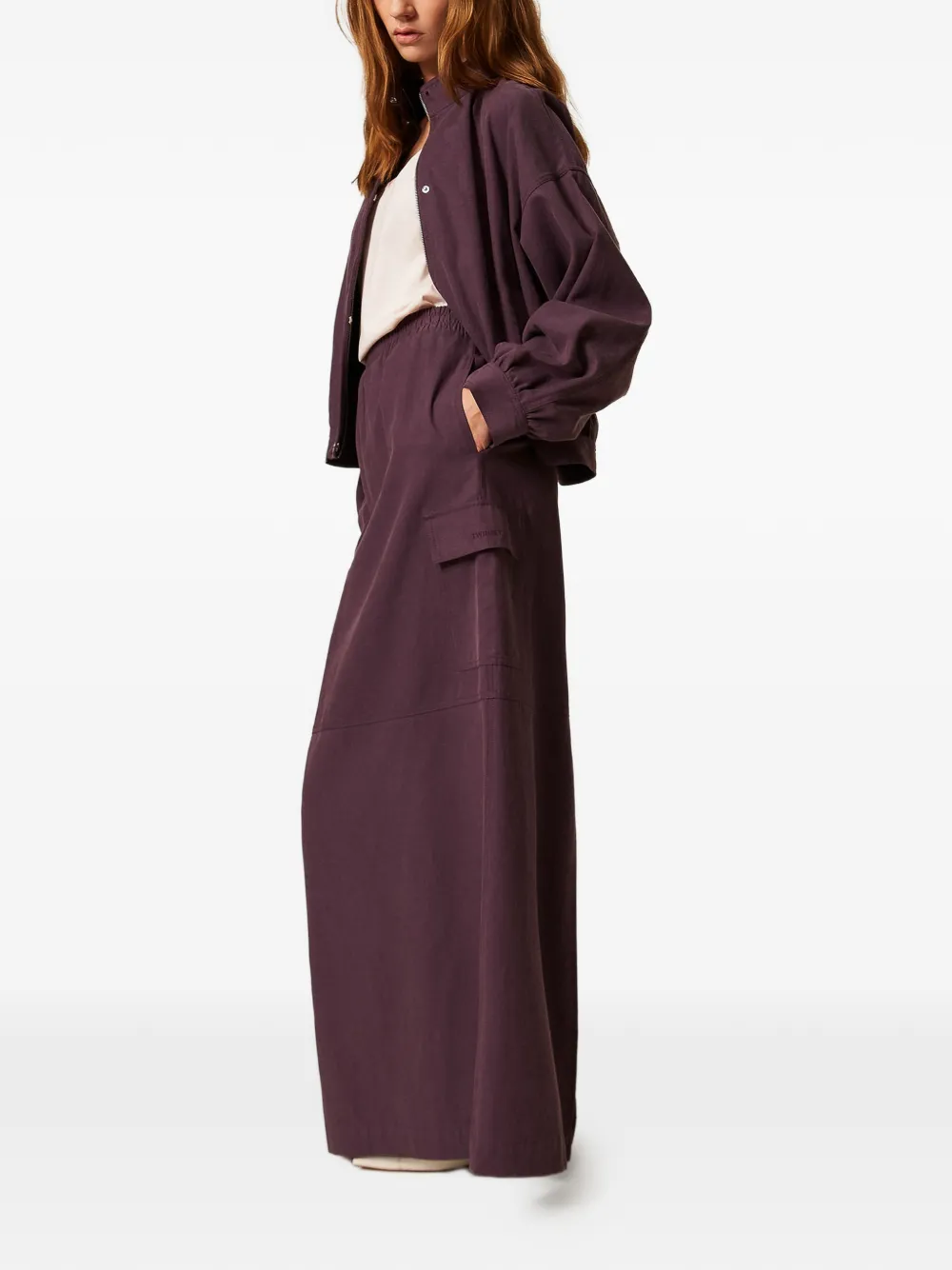 TWINSET Lyocell en katoenen maxi-rok Paars