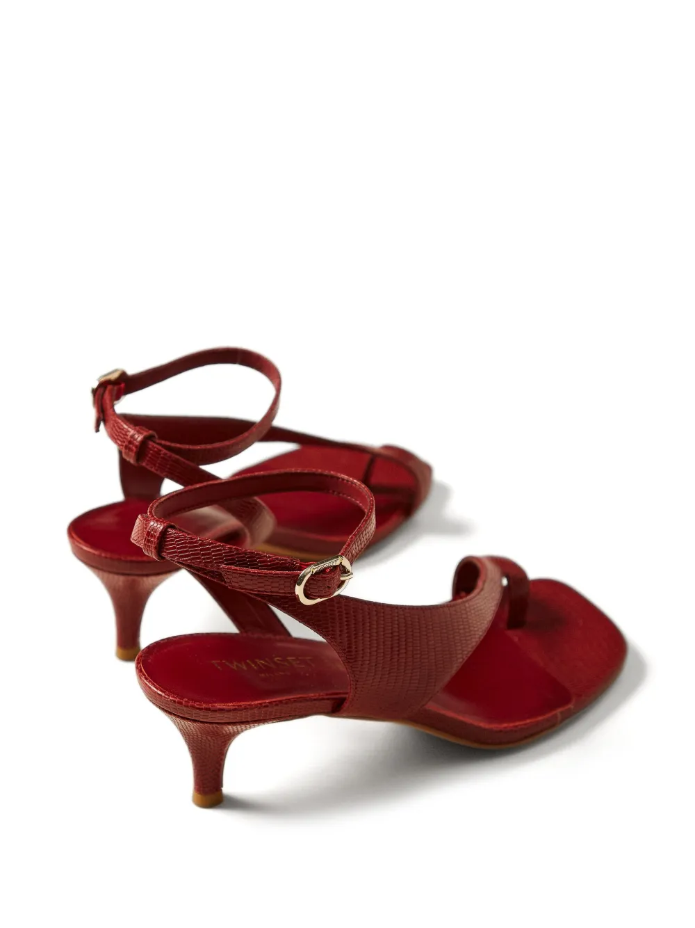 TWINSET Sandalen met hagedissen-effect Rood
