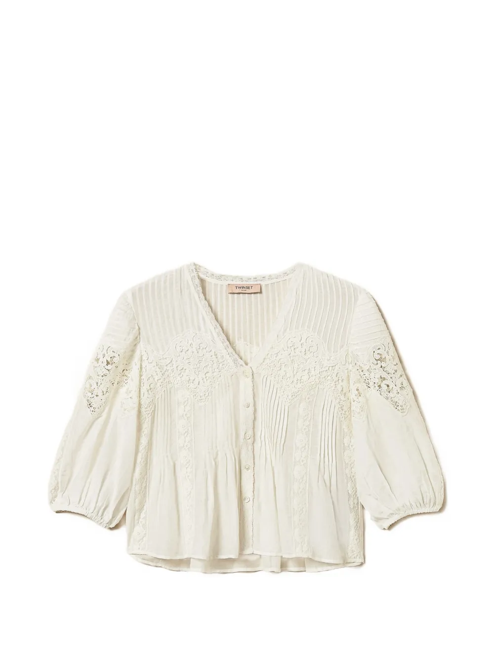 TWINSET lace-detail shirt - Bianco