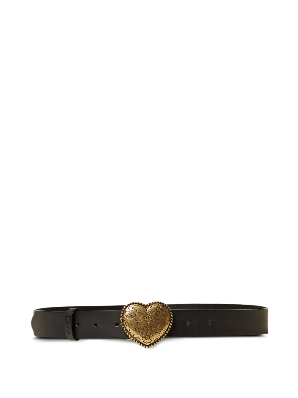 Twinset Heart-buckle Leather Belt In Black