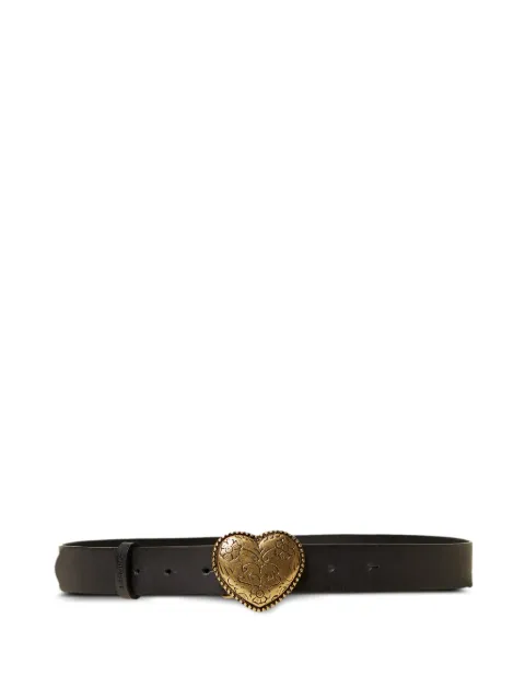 TWINSET heart-buckle leather belt