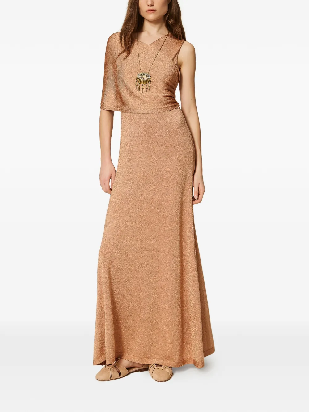 TWINSET Asymmetrische maxi-jurk Beige
