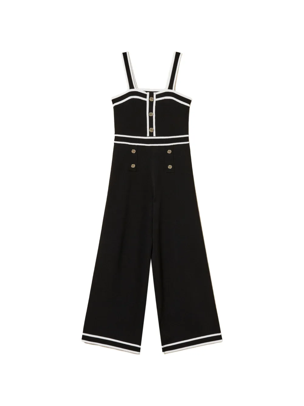 TWINSET Kids contrasting-trim jumpsuit - Nero