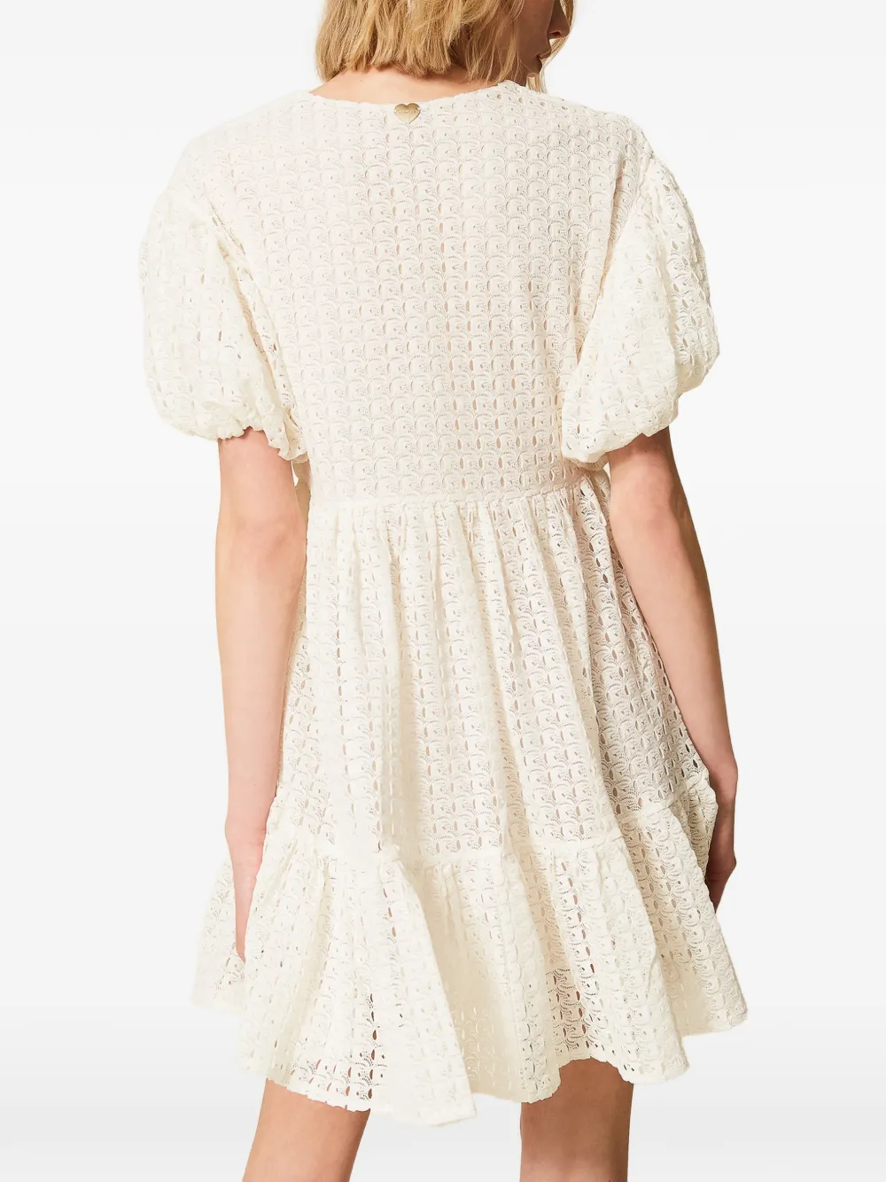 TWINSET Gelaagde jurk met pofmouwen Wit