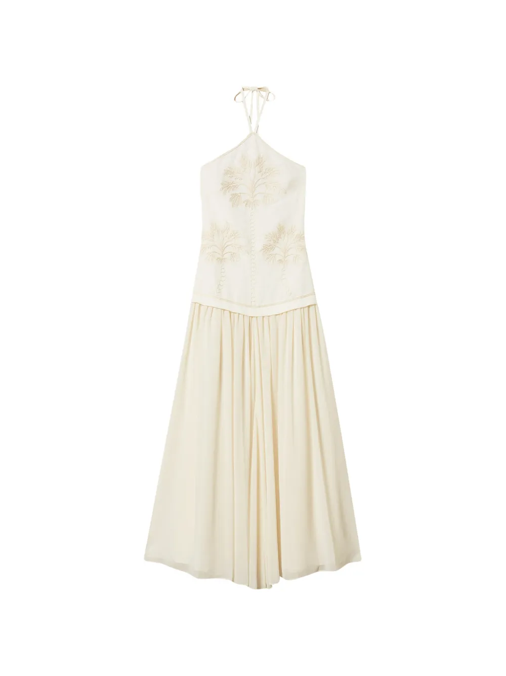 TWINSET embroidered halterneck dress - Toni neutri