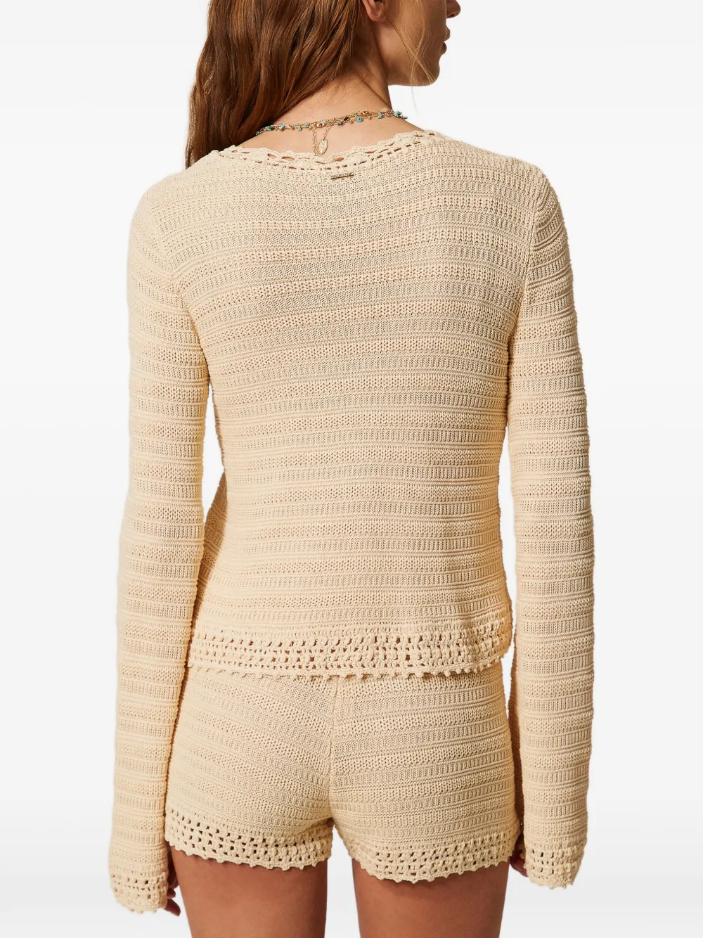 TWINSET Blouse met V-hals Beige