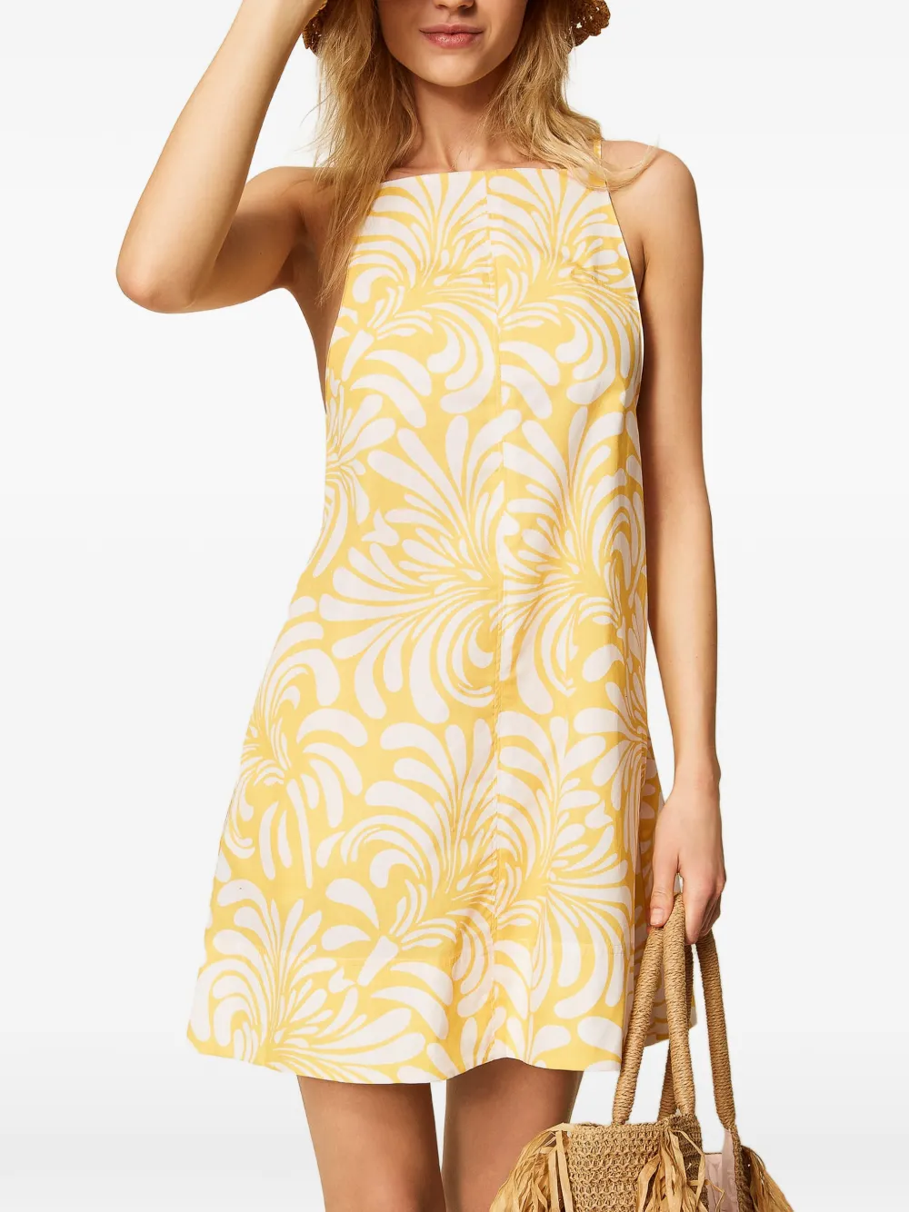 TWINSET Midi-jurk met botanische print Geel