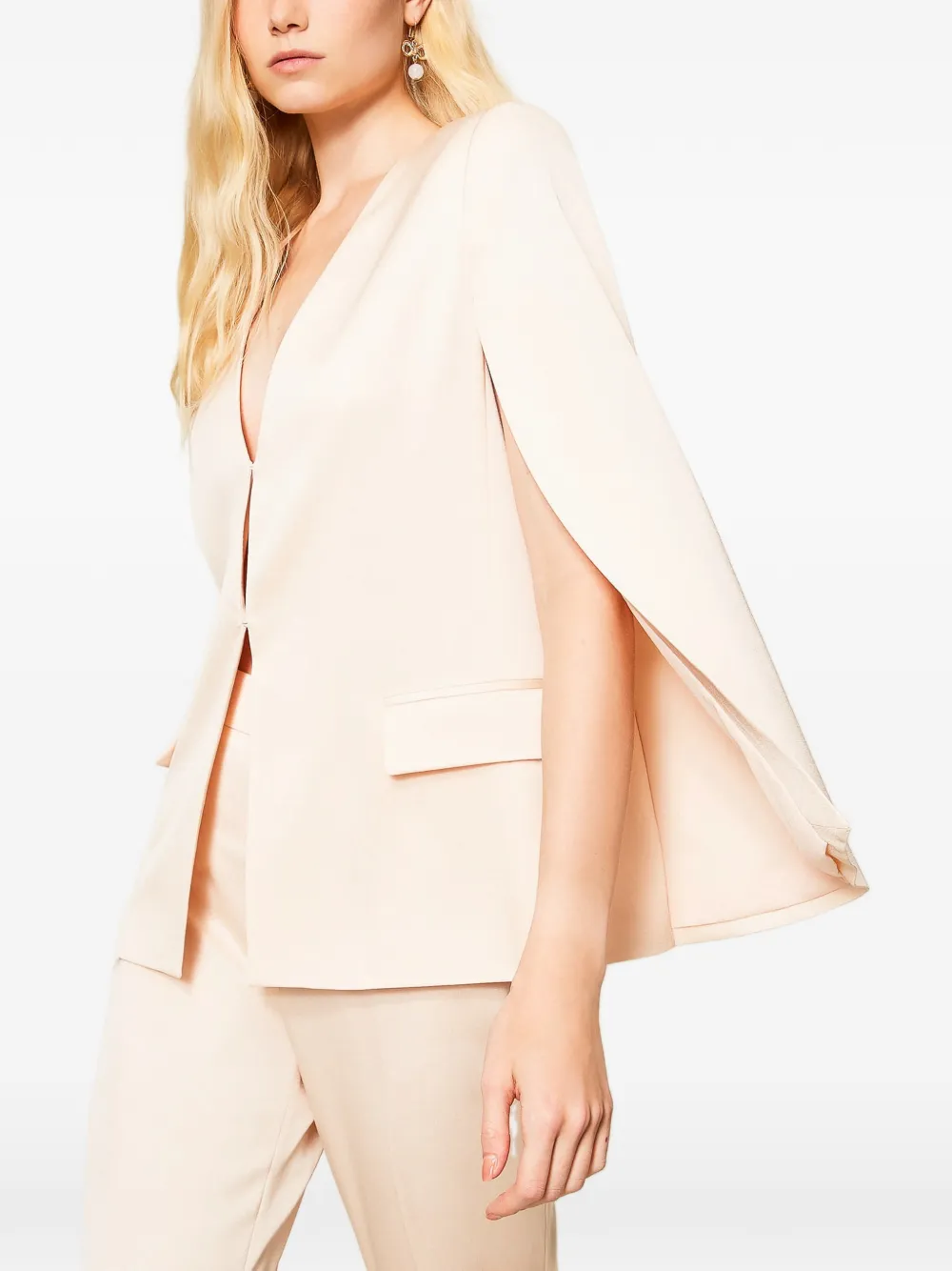 TWINSET Satijnen blazer met cape Beige