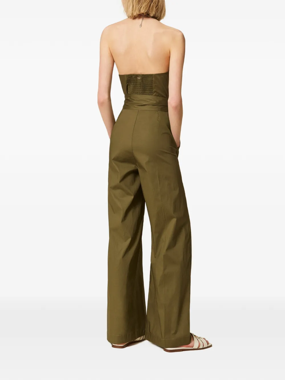 TWINSET Popeline jumpsuit Groen