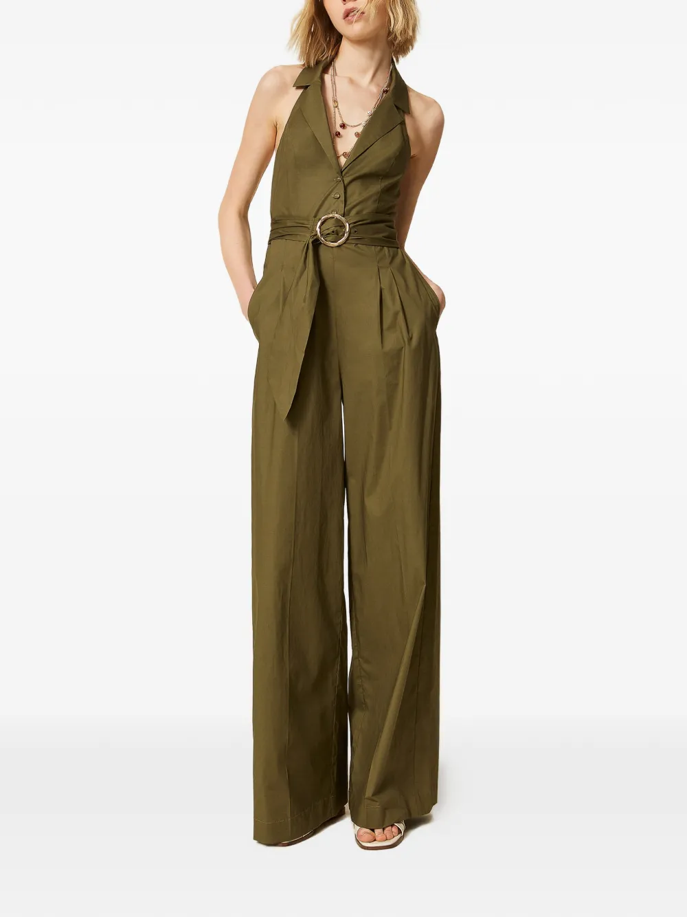 Twinset Belted Jumpsuit - Green 