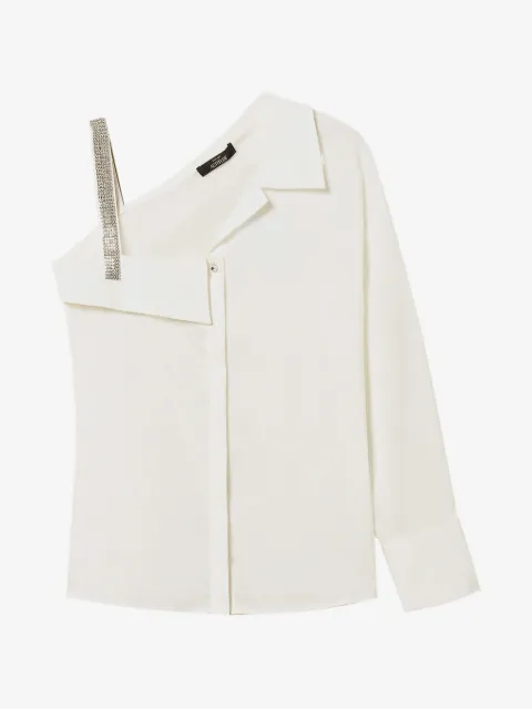 TWINSET camisa con hombro descubierto y detalles