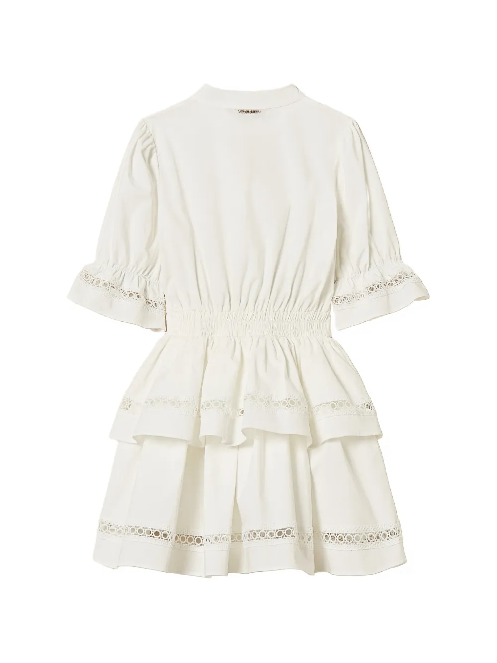 TWINSET Kids Popeline jurk met kant Wit