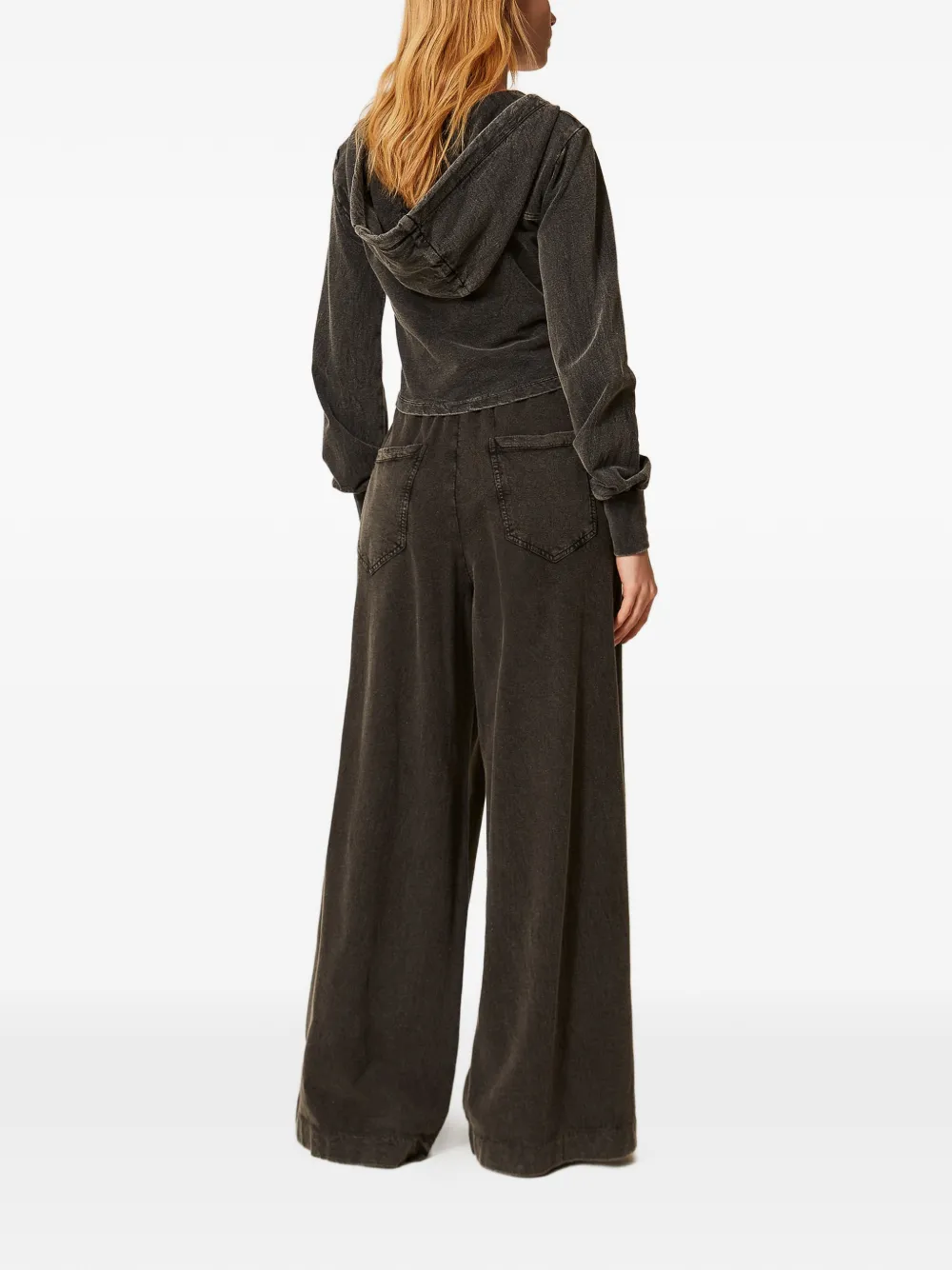 TWINSET Katoenen palazzo broek Zwart