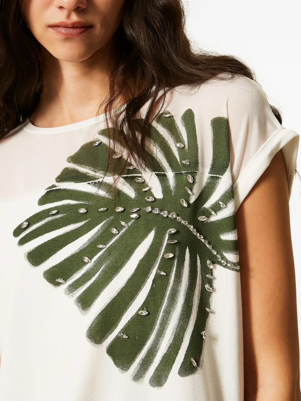 TWINSET T-shirt met borduurwerk Wit