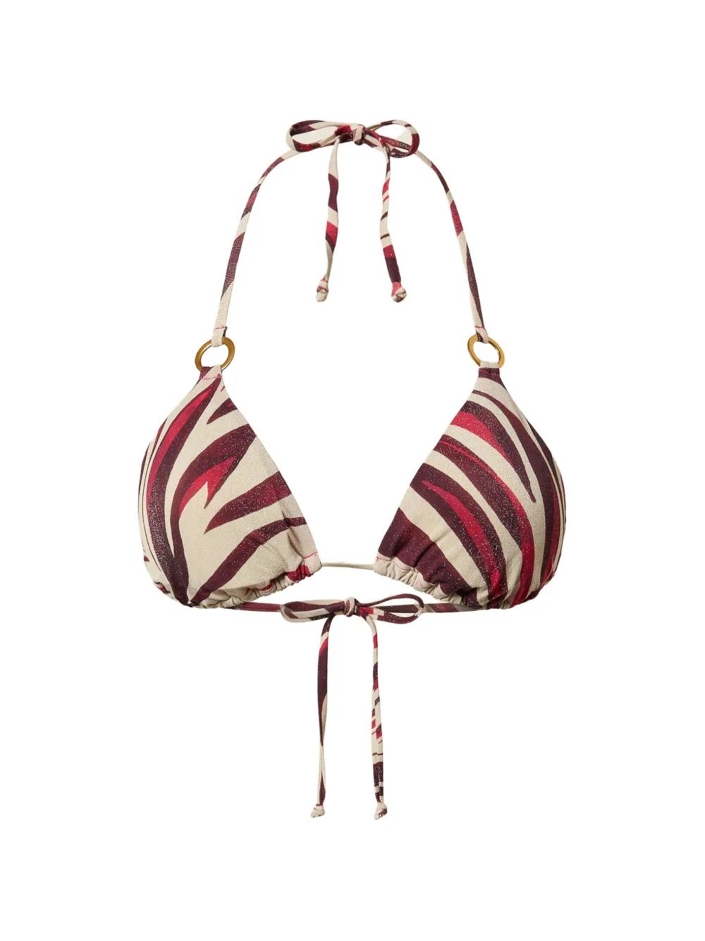 TWINSET zebra-print lurex bikini top - Rosa