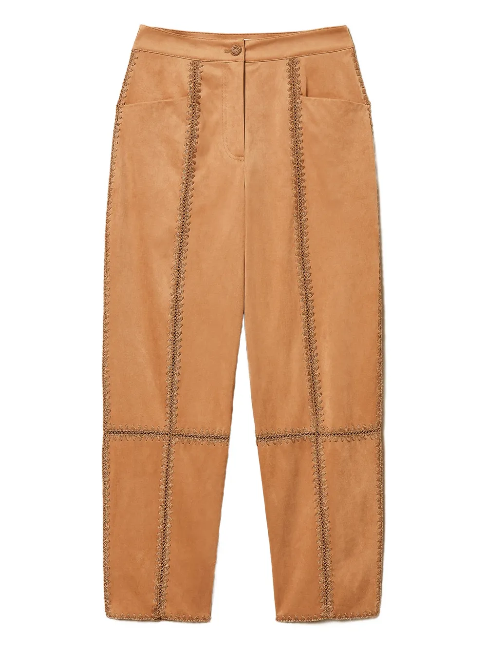 TWINSET embroidery-detail trousers - Marrone