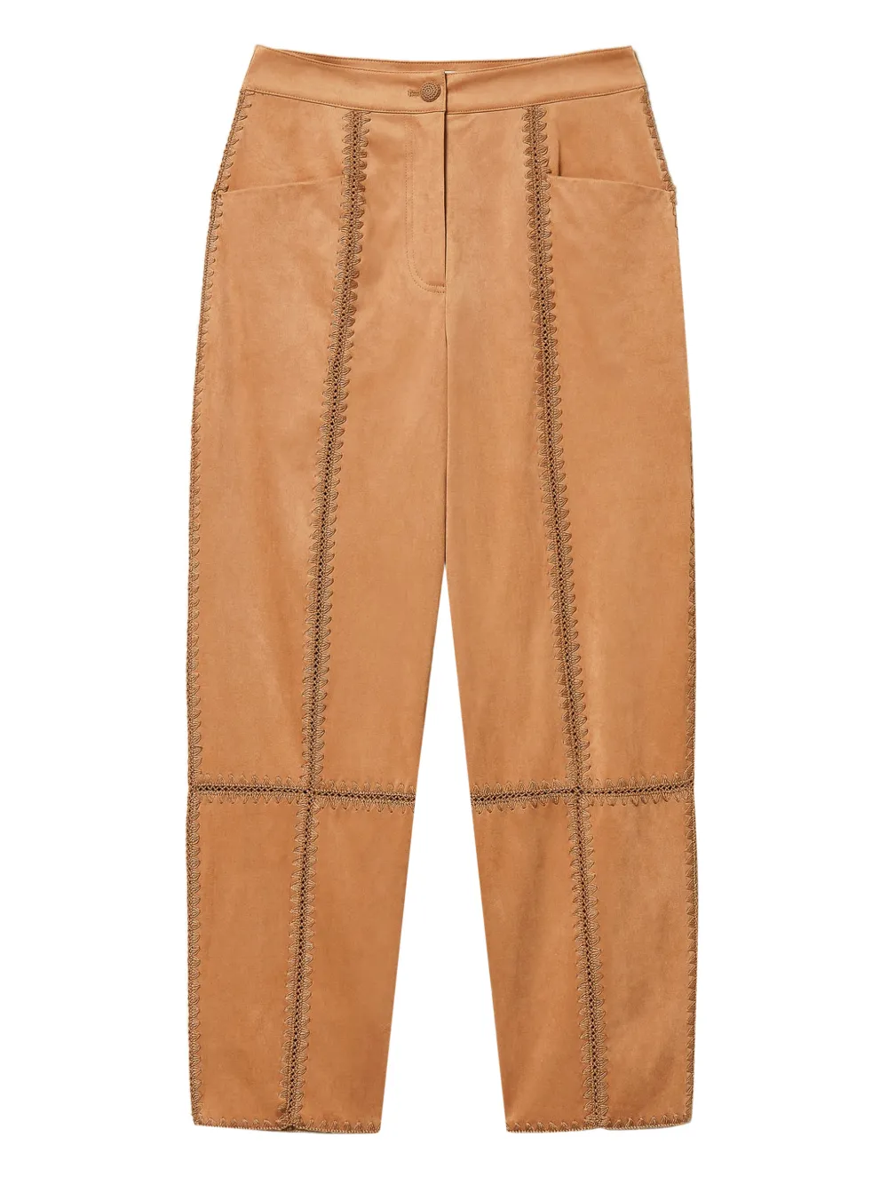 TWINSET embroidery-detail trousers - Marrone