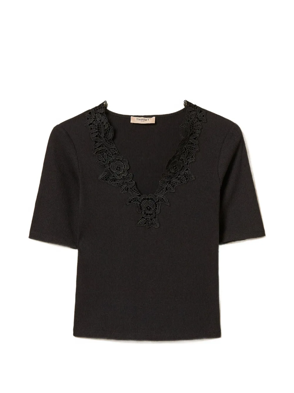 TWINSET V-neck knitted blouse - Nero