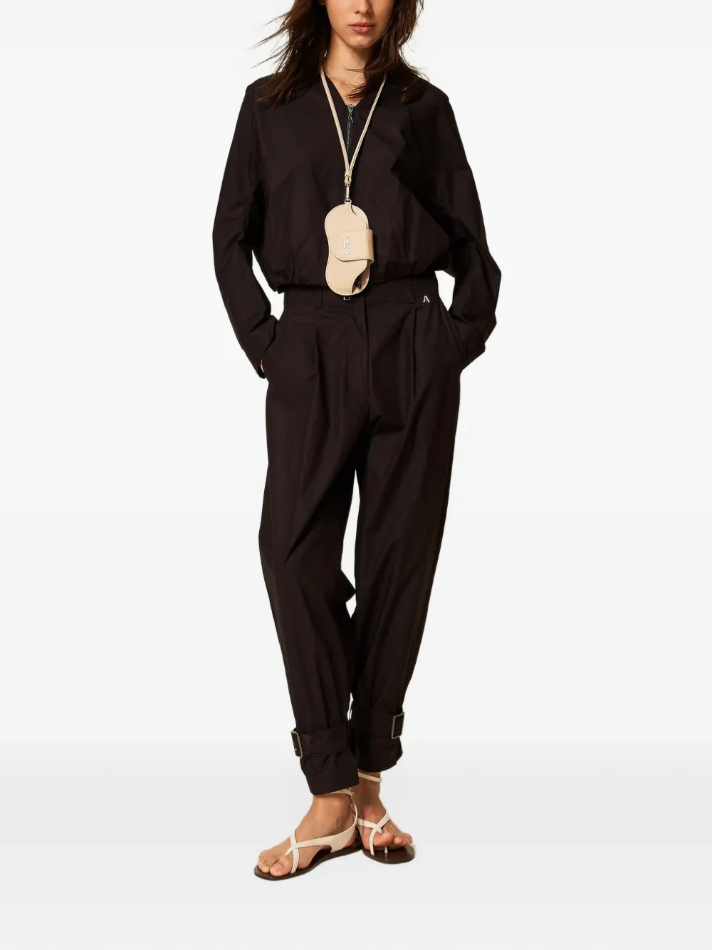 TWINSET Broek met gesp Zwart