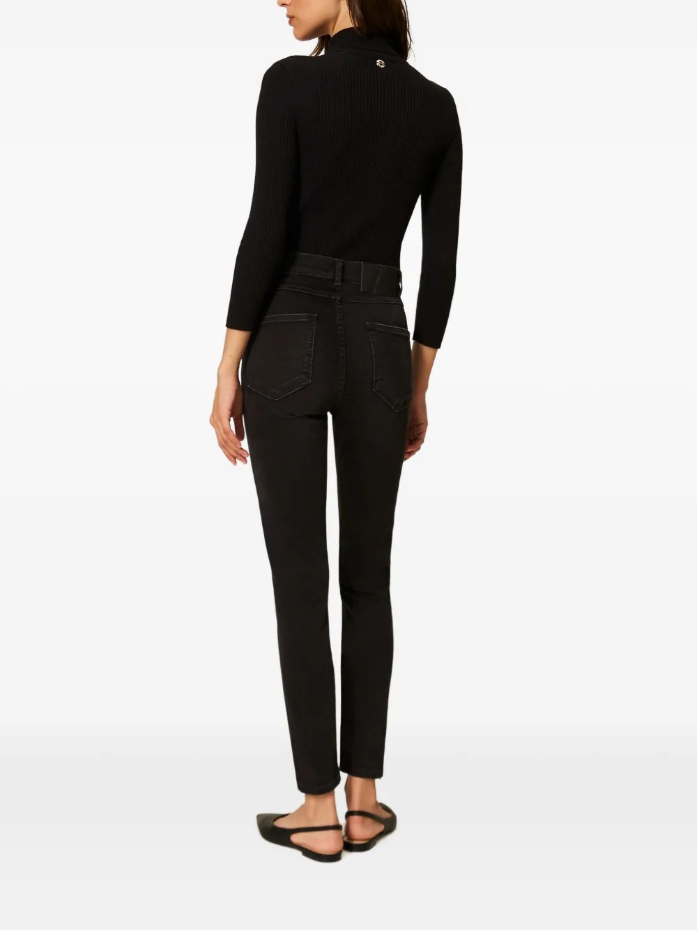 TWINSET Skinny jeans met rits Zwart
