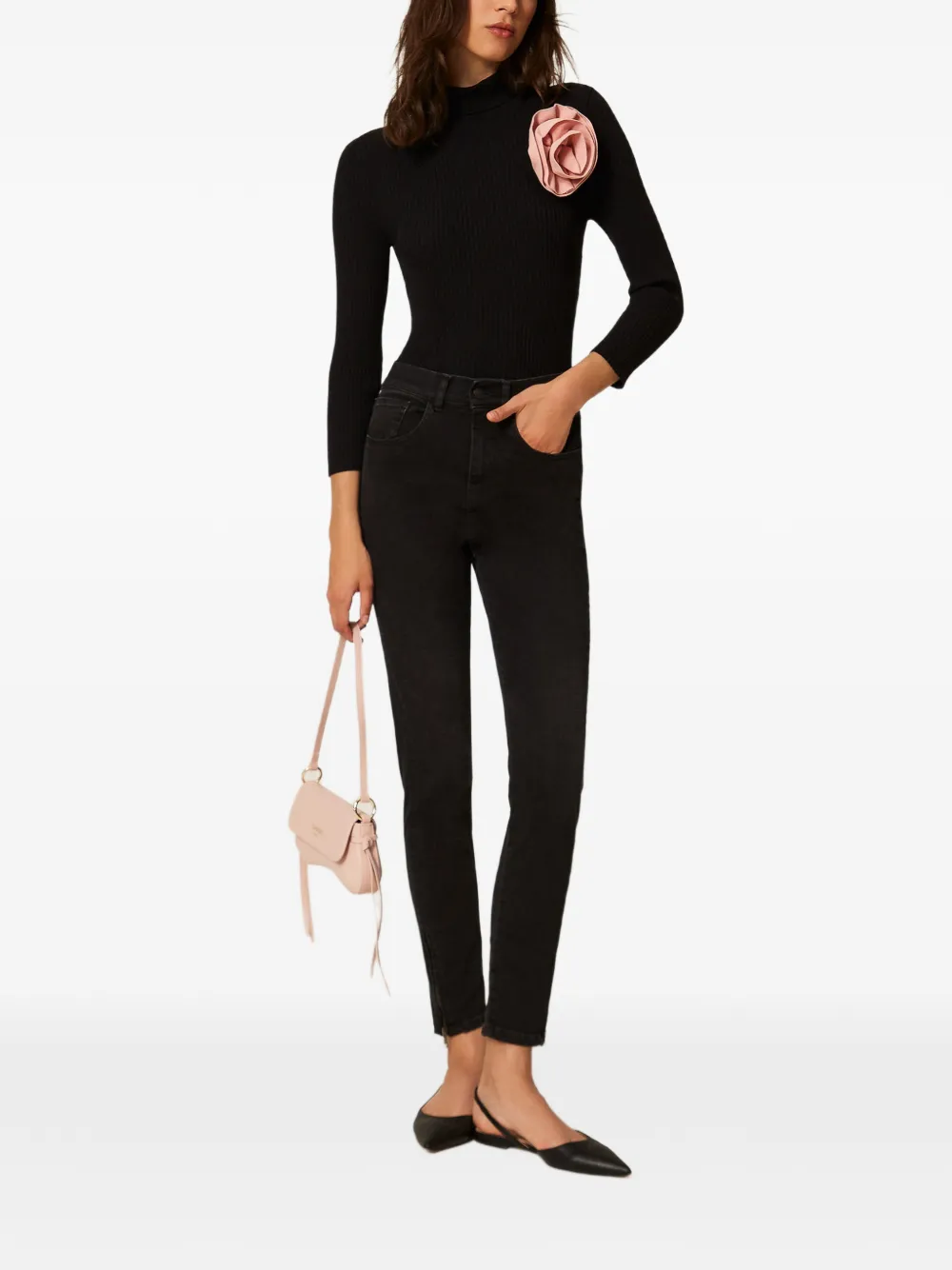 TWINSET Jeans met rits - Zwart