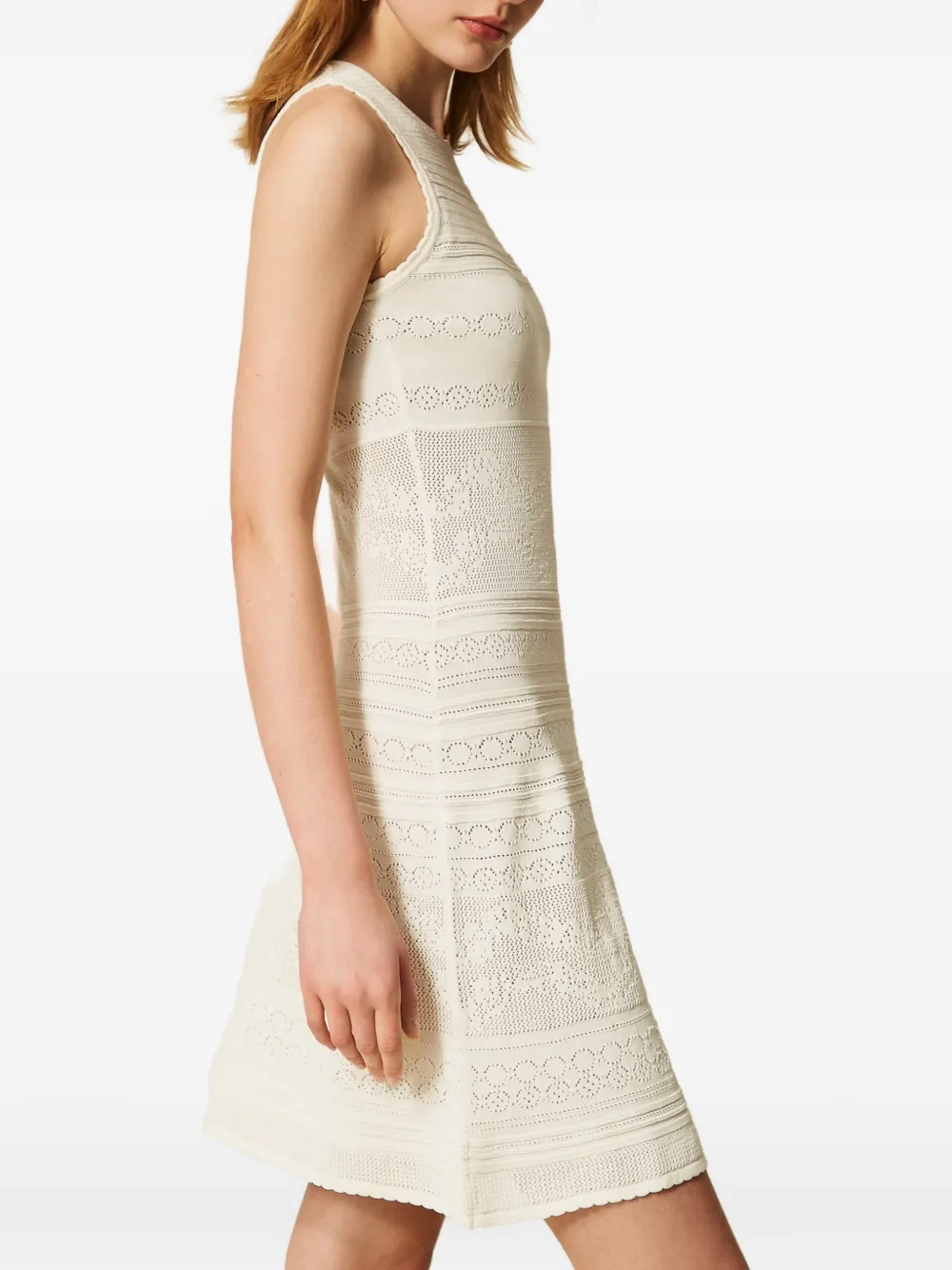 TWINSET Mouwloze mini-jurk met bloemen-patroon Beige
