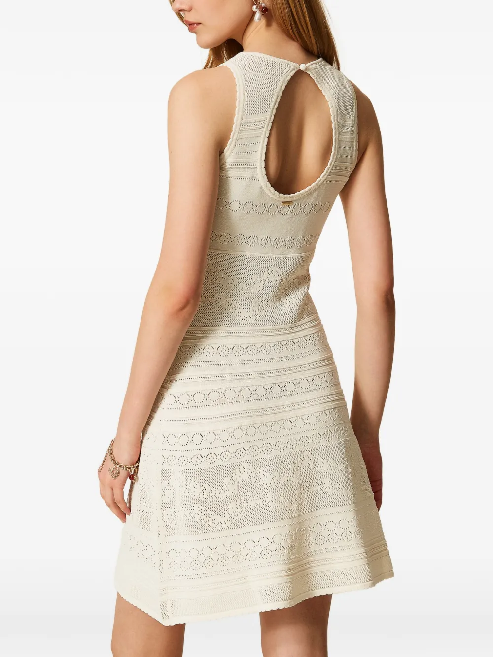 TWINSET Mouwloze mini-jurk met bloemen-patroon Beige
