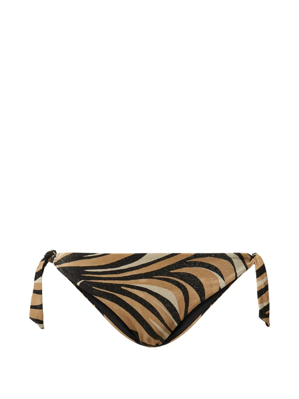 TWINSET zebra-print bikini thong - Marrone