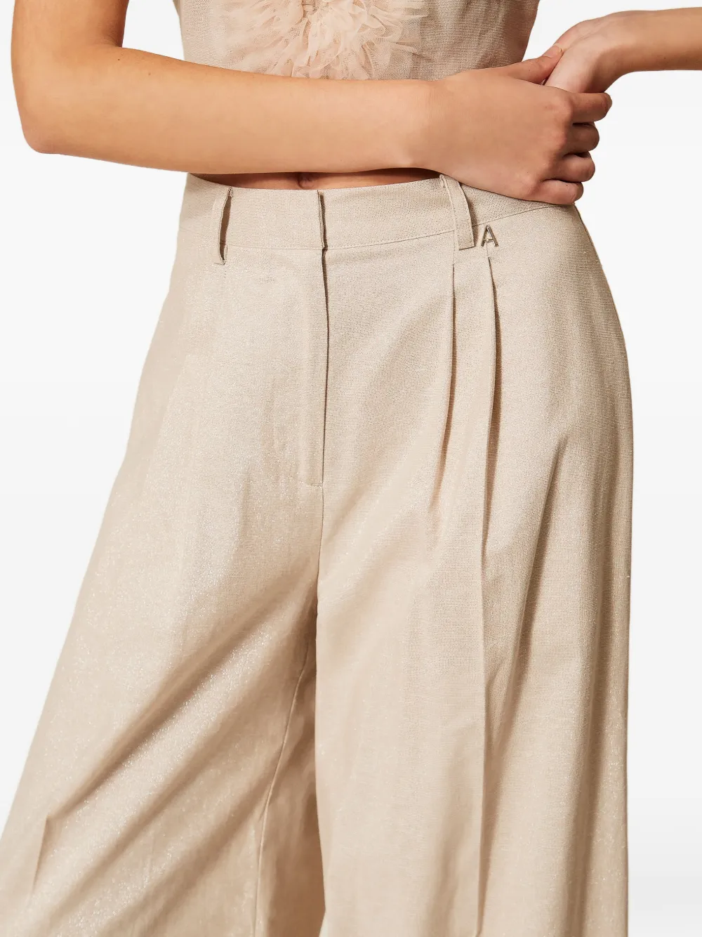 TWINSET Palazzo plooibroek Beige