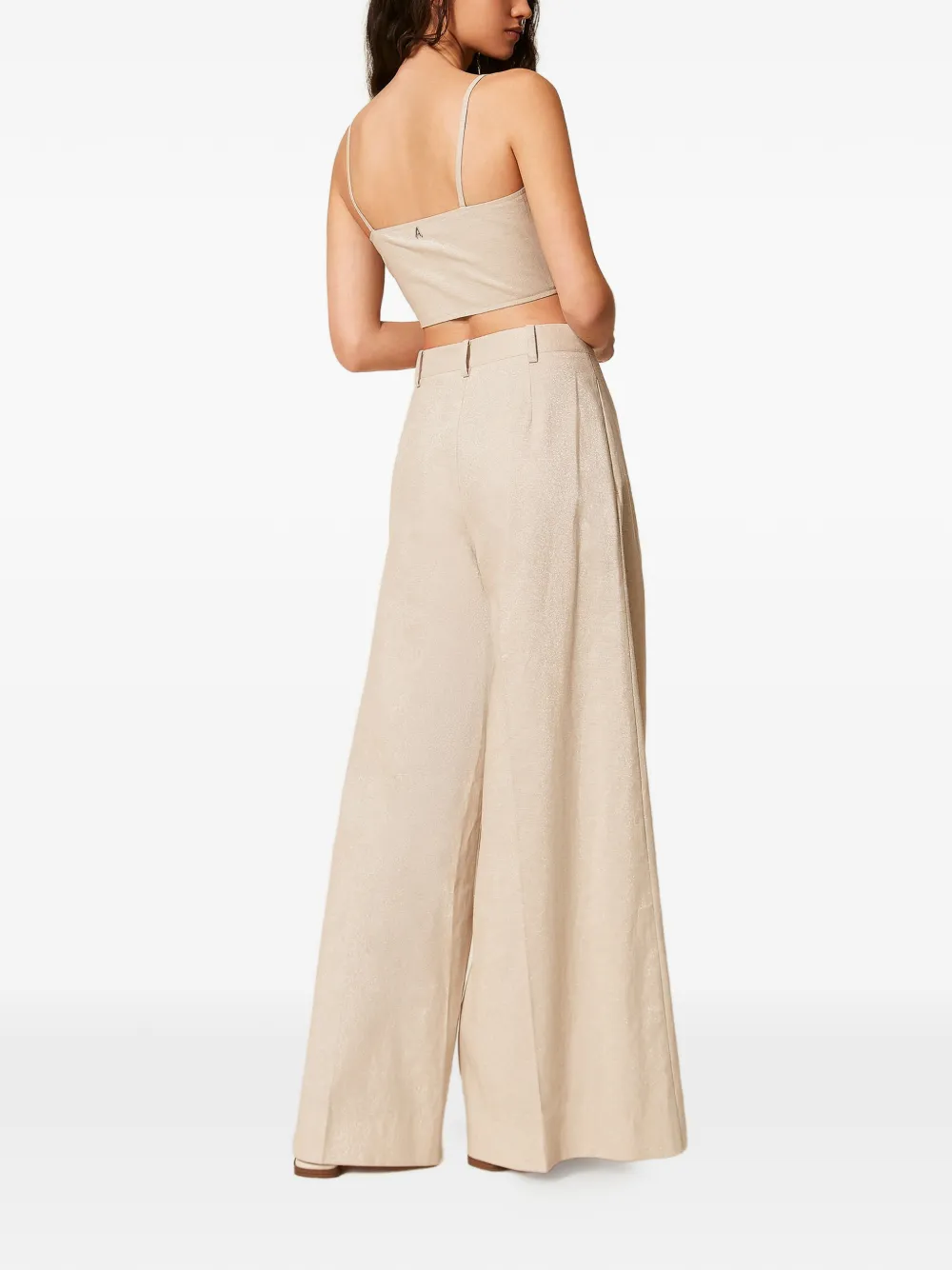 TWINSET Palazzo plooibroek Beige