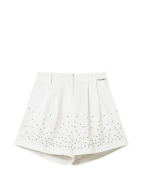 TWINSET Kids studded poplin shorts