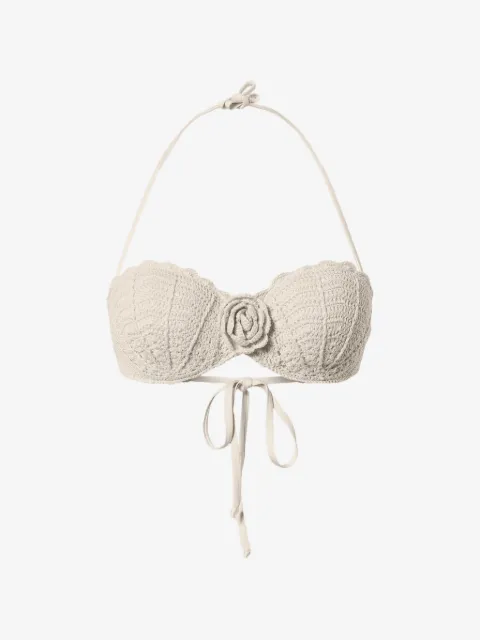 TWINSET crochet bikini top and brazilian bottoms