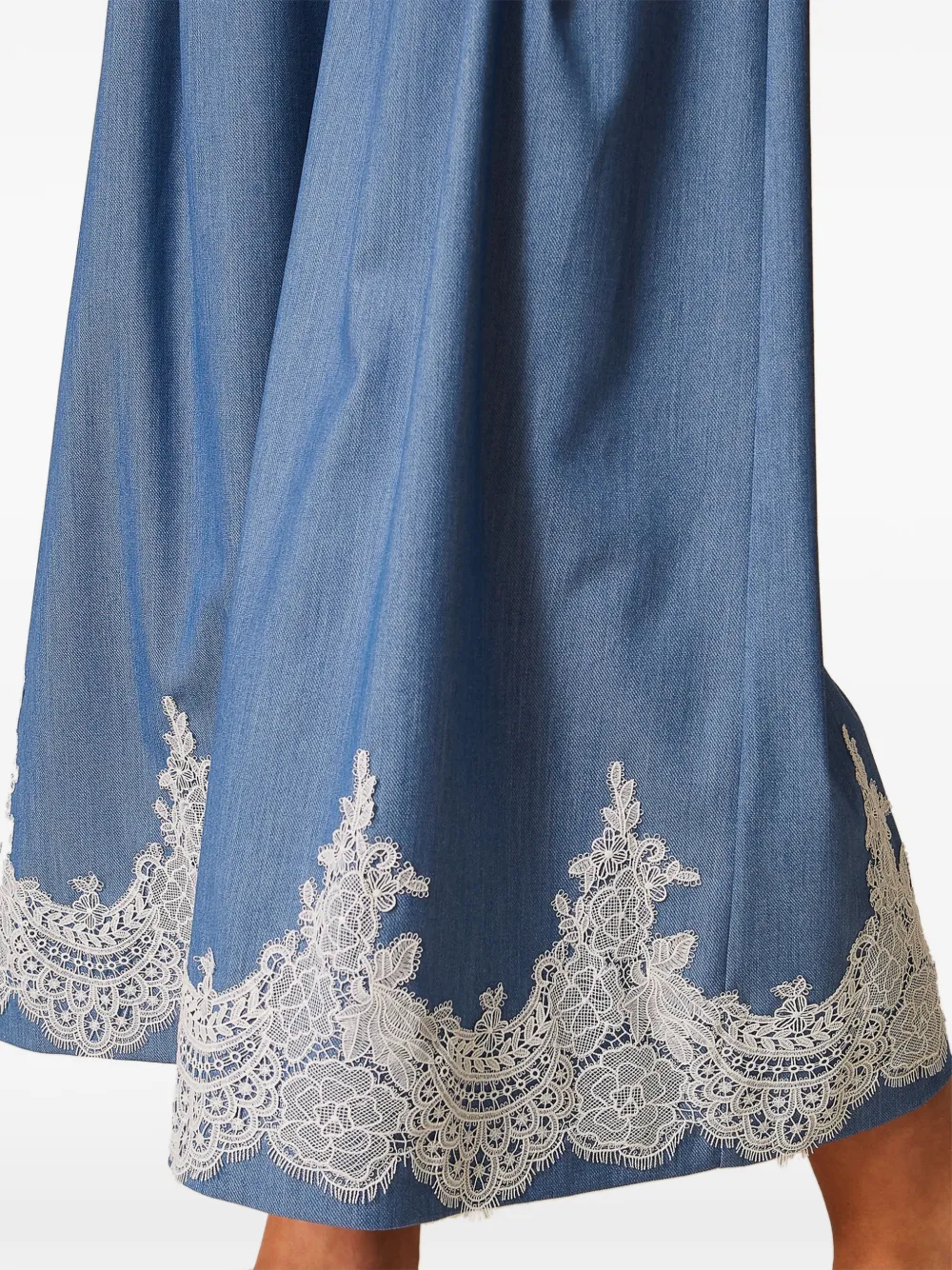 TWINSET Palazzo broek met kant en riem Blauw