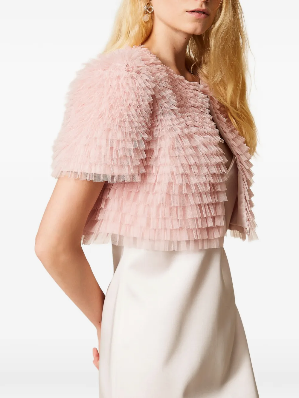 TWINSET Tulen jack met ruches Roze