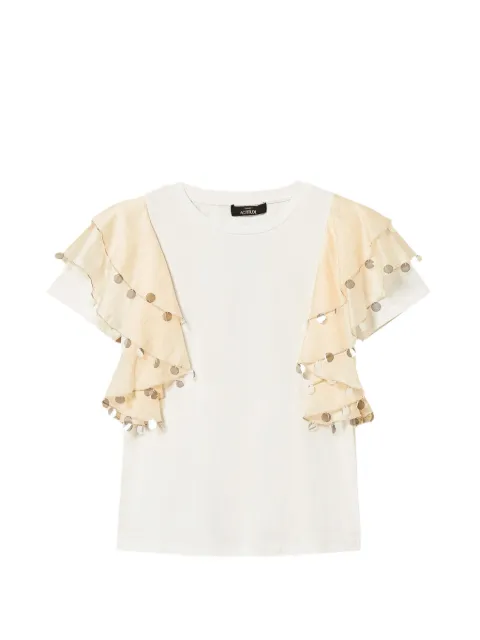 TWINSET ruffled embellished T-shirt