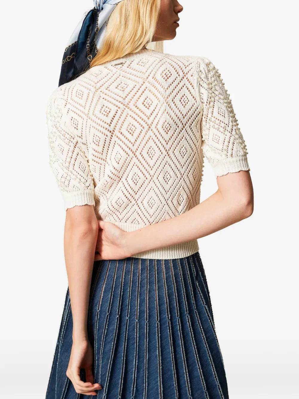TWINSET Top met diamantpatroon Wit